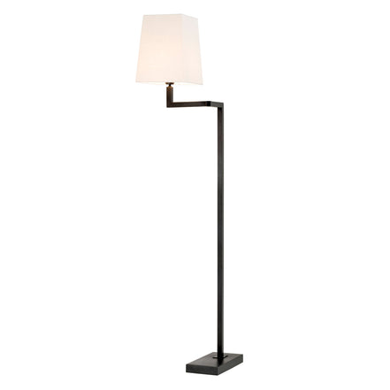 Lampă de podea Cambell, finisaj bronz, cu abajur
