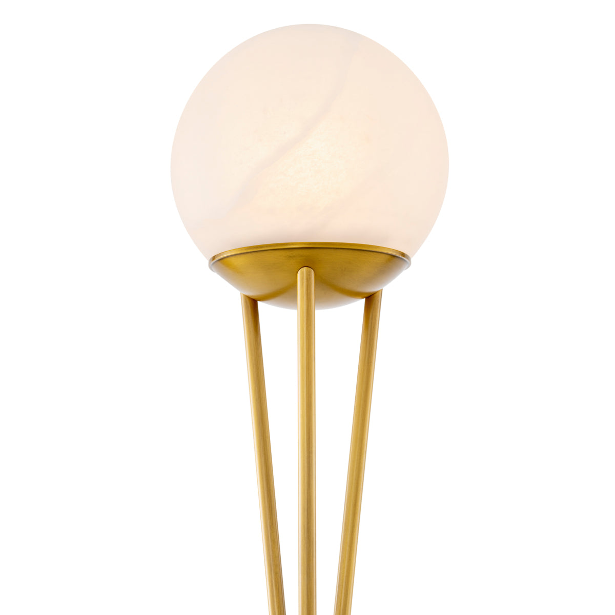 Lampă de podea CDJ Izzy, finisaj alamă antichizată, alabastru