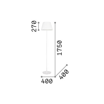 Lampă de podea Cylinder PT2 – desen tehnic cu dimensiuni