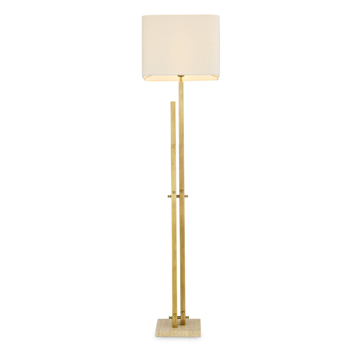 Lampă de podea Destino, finisaj alamă vintage, cu abajur