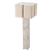 Lampă de podea Division, ceramică raku, alb craclat, cu abajur