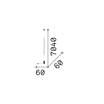 Lampă de podea Essence PT cu suspensie rotundă 2700K, alb – desen tehnic cu dimensiuni