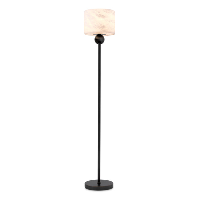 Lampă de podea Etruscan, finisaj bronz cu reflexe, alabastru