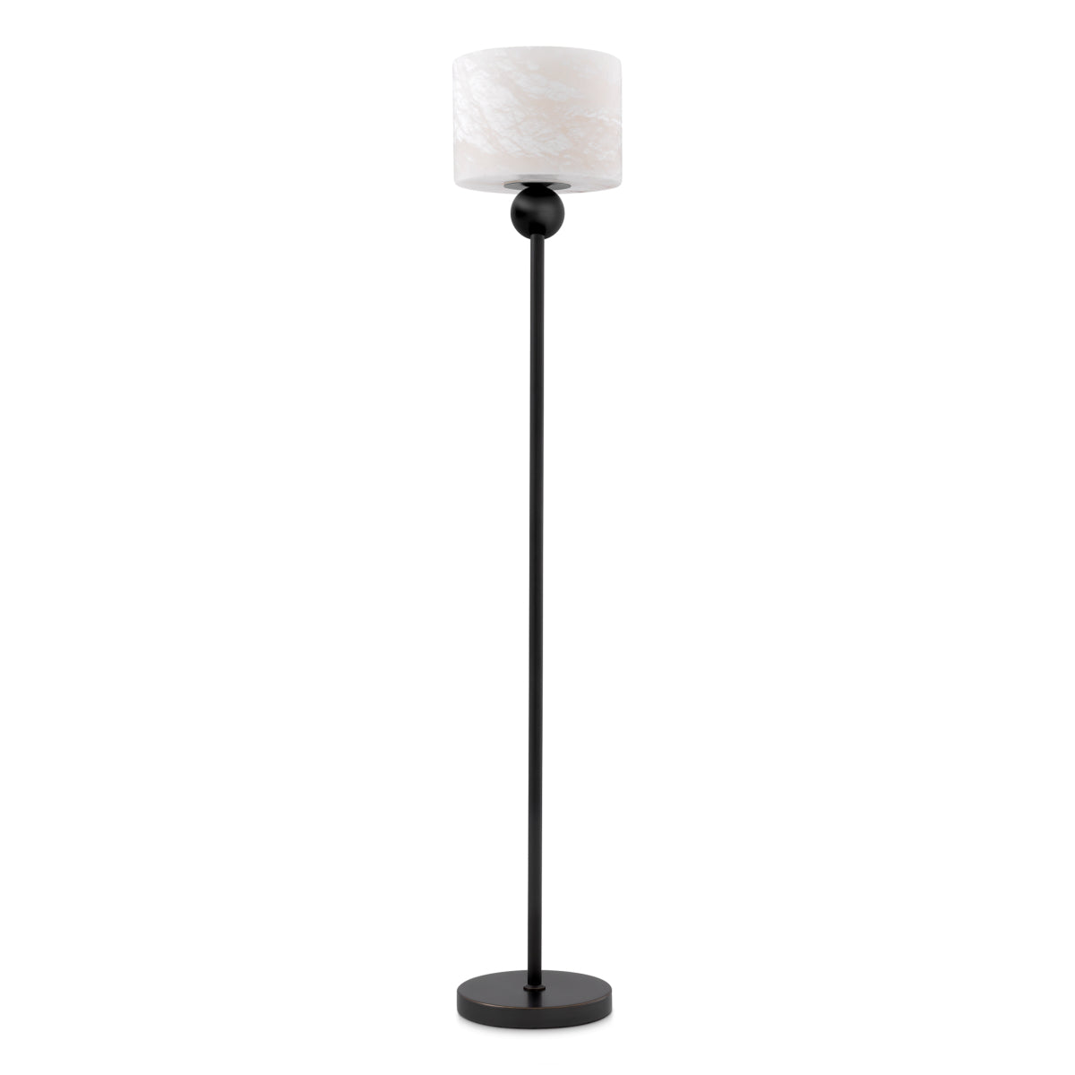 Lampă de podea Etruscan, finisaj bronz cu reflexe, alabastru