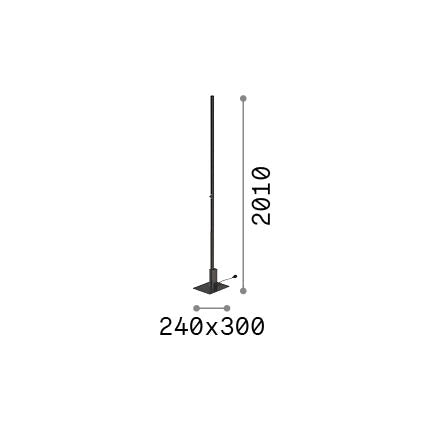 Lampă de podea liniară Ego PT – desen tehnic cu dimensiuni