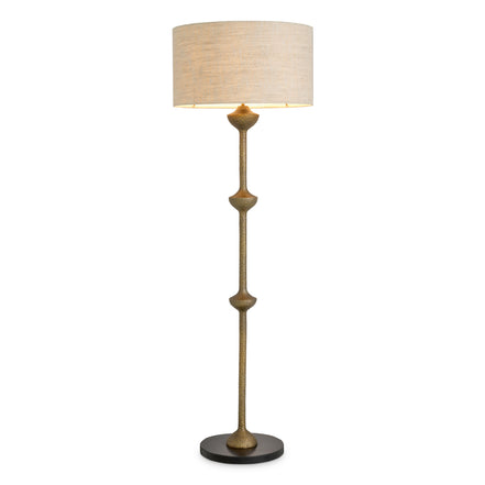 Lampă de podea Lucente, finisaj alamă vintage, cu abajur