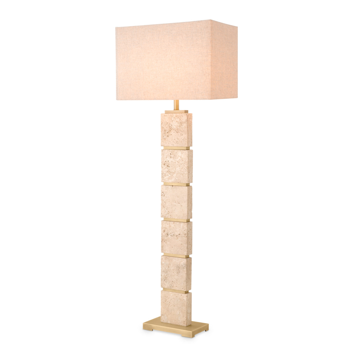 Lampă de podea Newton, travertin, cu abajur