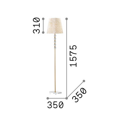 Lampă de podea Queen PT1 – desen tehnic cu dimensiuni