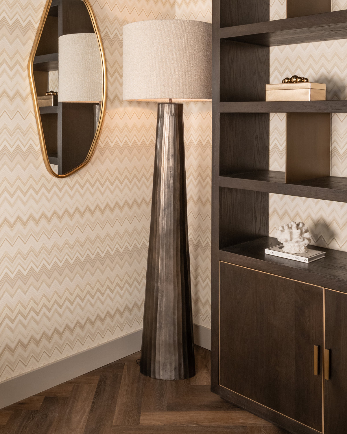 Lampă de podea Velvyn, bronz – ambient