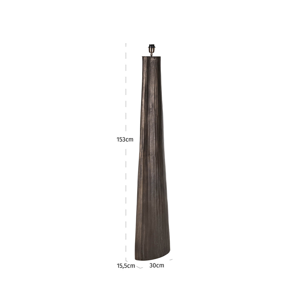 Lampă de podea Velvyn, bronz – desen tehnic cu dimensiuni