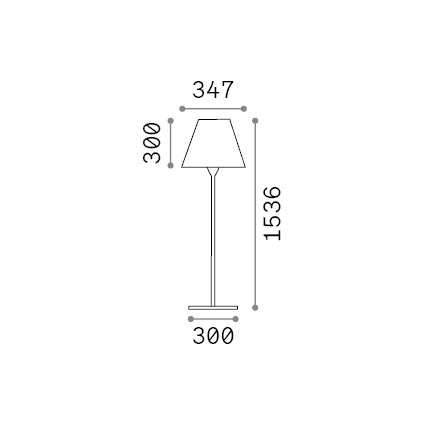 Lampadar de exterior Arcadia PT1, alb – desen tehnic cu dimensiuni