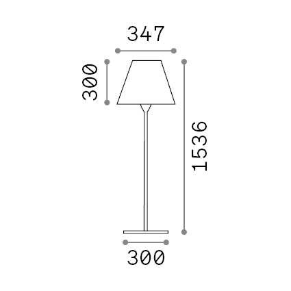 Lampadar de exterior Arcadia PT1, antracit – desen tehnic cu dimensiuni