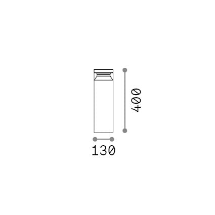 Lampadar de exterior Boeing PT H040, negru – desen tehnic cu dimensiuni