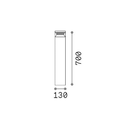 Lampadar de exterior Boeing PT H070, negru – desen tehnic cu dimensiuni