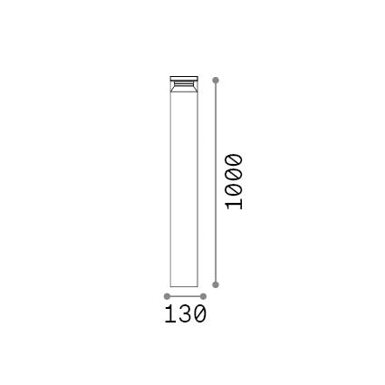Lampadar de exterior Boeing PT H100, cafeniu – desen tehnic cu dimensiuni