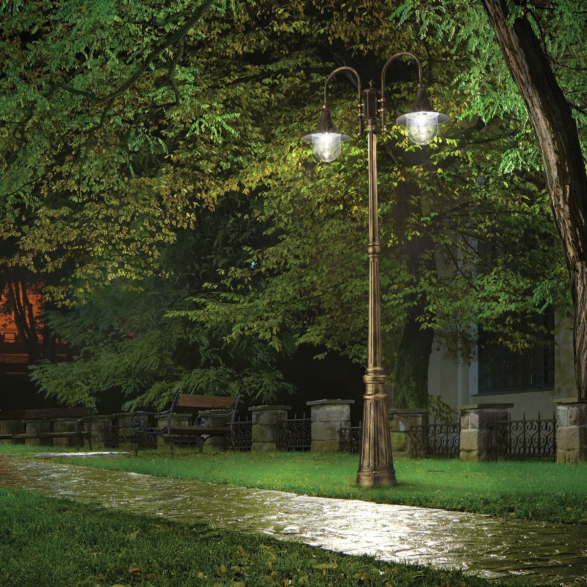 Lampadar de exterior Cima PT2, cafeniu – ambient