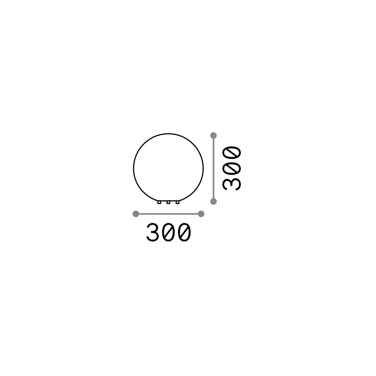 Lampadar de exterior Doris PT1 D30 – desen tehnic cu dimensiuni