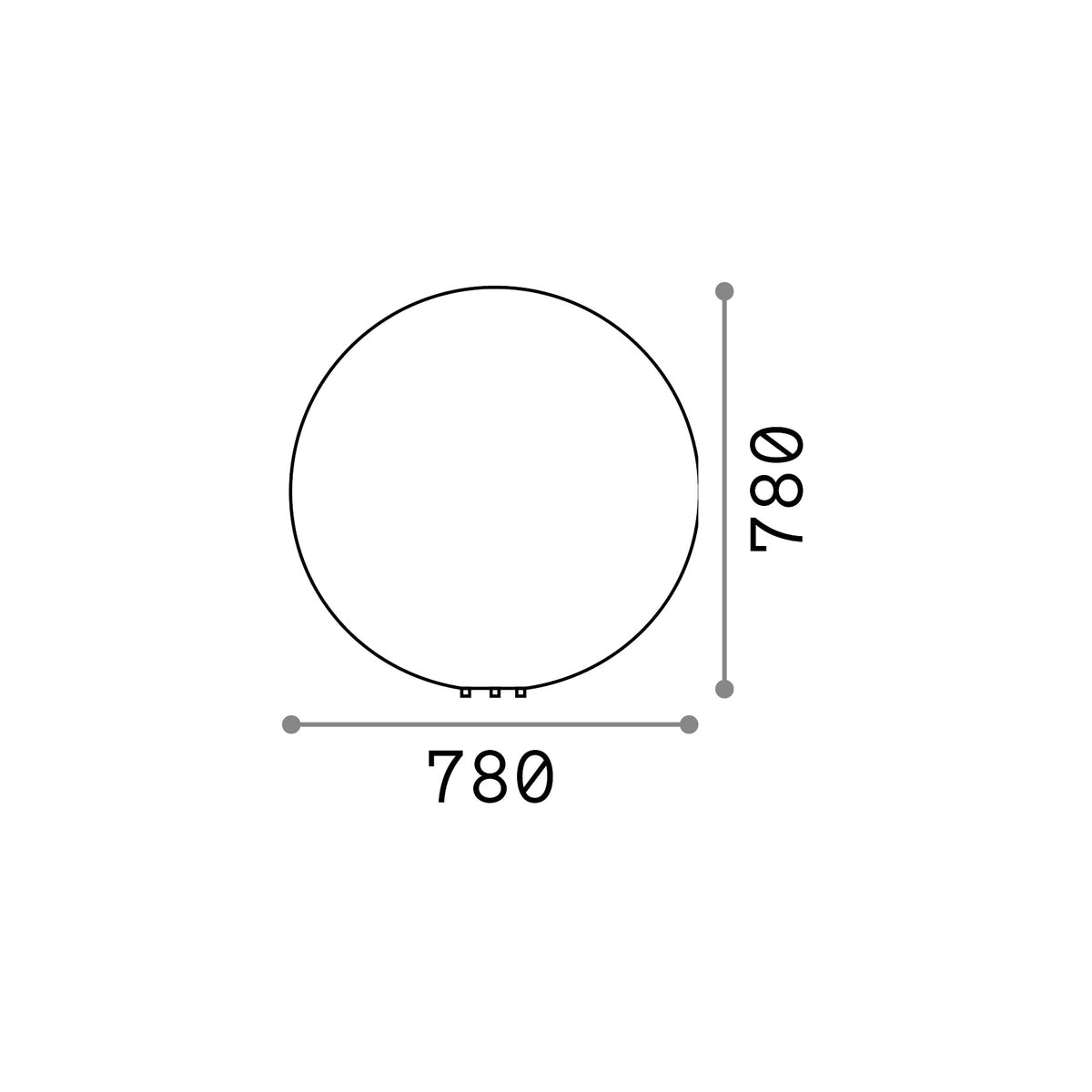 Lampadar de exterior Doris PT1 D78 – desen tehnic cu dimensiuni