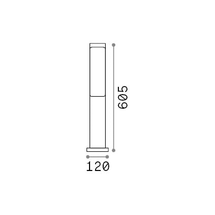 Lampadar de exterior Etere PT 4000K, negru – desen tehnic cu dimensiuni