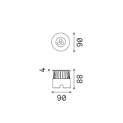 Lampadar de exterior Floor PT D09 – desen tehnic cu dimensiuni