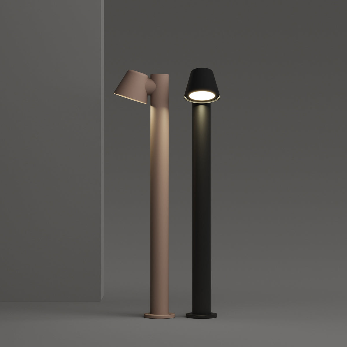 Lampadar de exterior Gas PT1, cafeniu – ambient