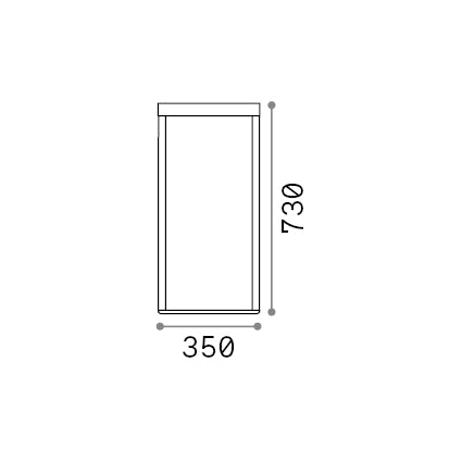 Lampadar de exterior Ipotesi PT H73 – desen tehnic cu dimensiuni