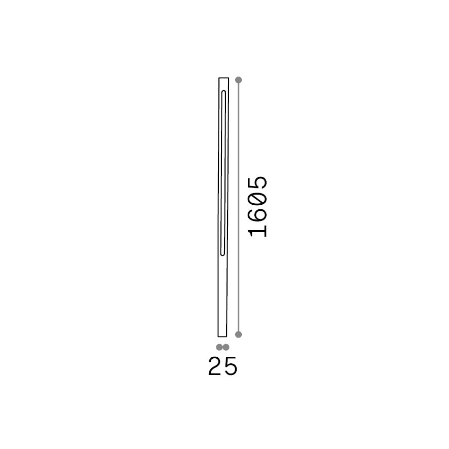 Lampadar de exterior Jedi PT H160, cafeniu – desen tehnic cu dimensiuni