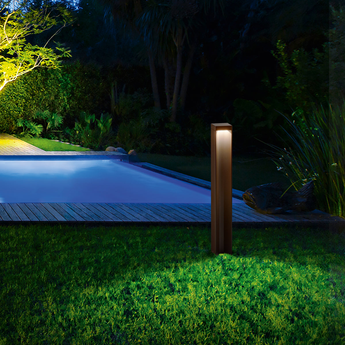 Lampadar de exterior Kurt PT 4000K, cafeniu – ambient