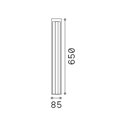 Lampadar de exterior Kurt PT 4000K, negru – desen tehnic cu dimensiuni