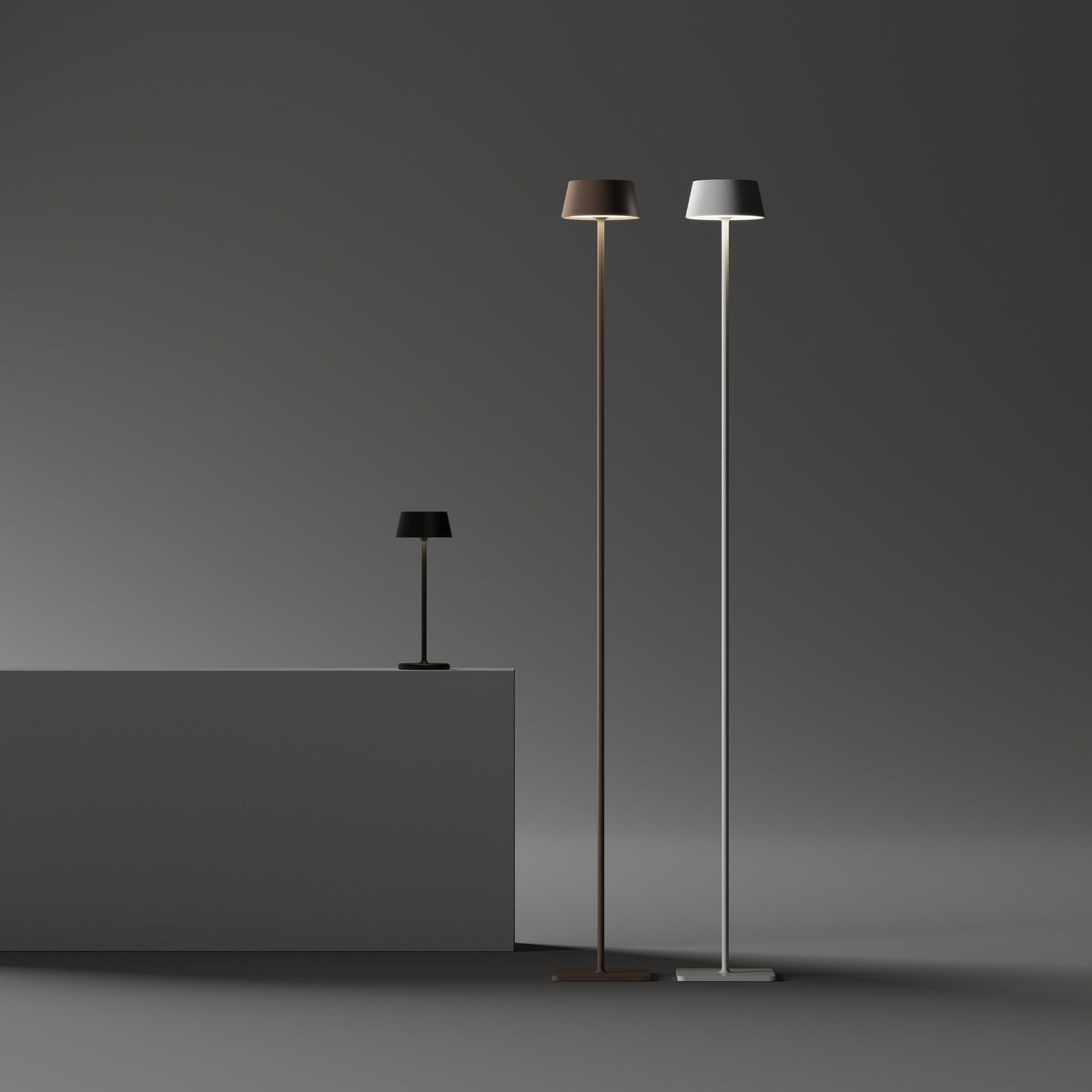 Lampadar de exterior Pure PT, cafeniu – ambient