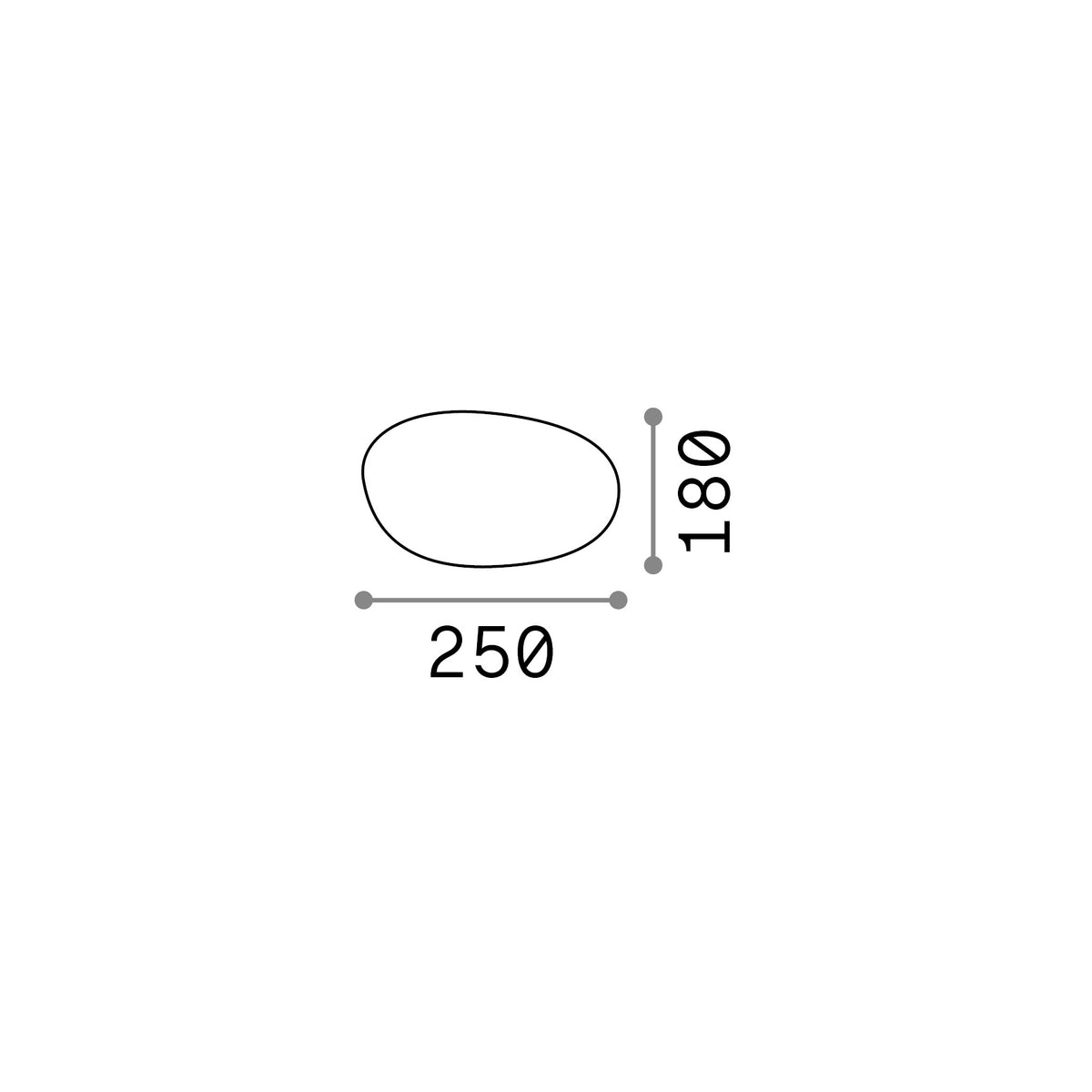 Lampadar de exterior Sasso PT1 D25 – desen tehnic cu dimensiuni