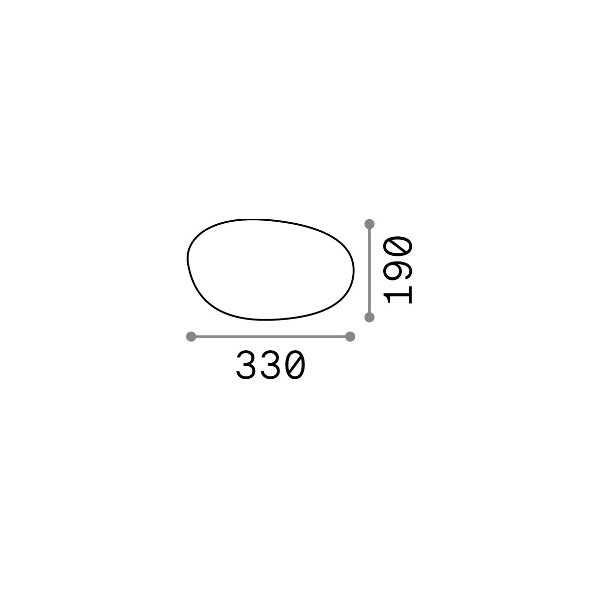 Lampadar de exterior Sasso PT1 D33 – desen tehnic cu dimensiuni