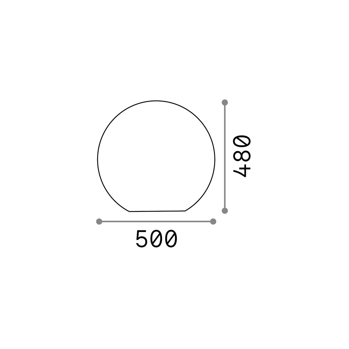 Lampadar de exterior Sole PT1 D50 – desen tehnic cu dimensiuni