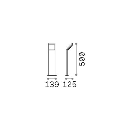 Lampadar de exterior Style PT H050 3000K, antracit – desen tehnic cu dimensiuni
