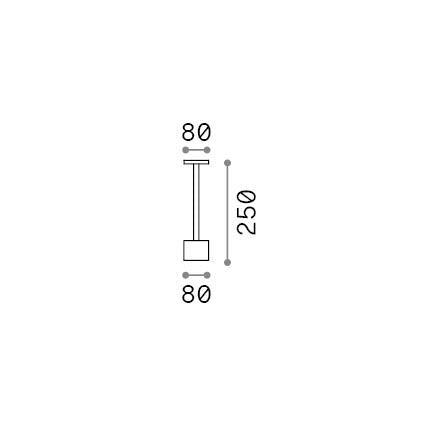 Lampadar de exterior Toffee PT D080 H025, antracit – desen tehnic cu dimensiuni