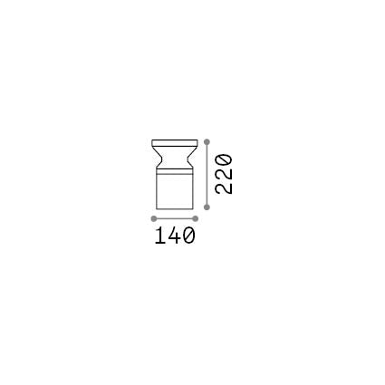 Lampadar de exterior Torre PT1 H22, cafeniu – desen tehnic cu dimensiuni