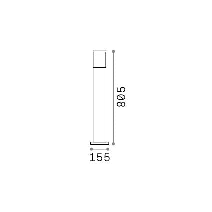 Lampadar de exterior Torre PT1 H80, antracit – desen tehnic cu dimensiuni
