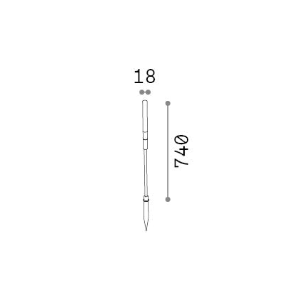 Lampadar de exterior Twiggy linie PT H74, cafeniu – desen tehnic cu dimensiuni