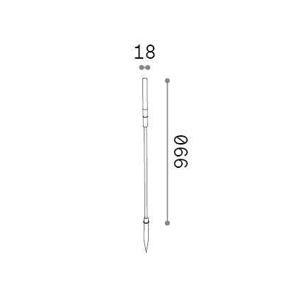Lampadar de exterior Twiggy linie PT H99, negru – desen tehnic cu dimensiuni
