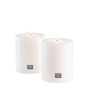 Lumânare artificială ø 10 x Î. 12 cm, albă, set de 2