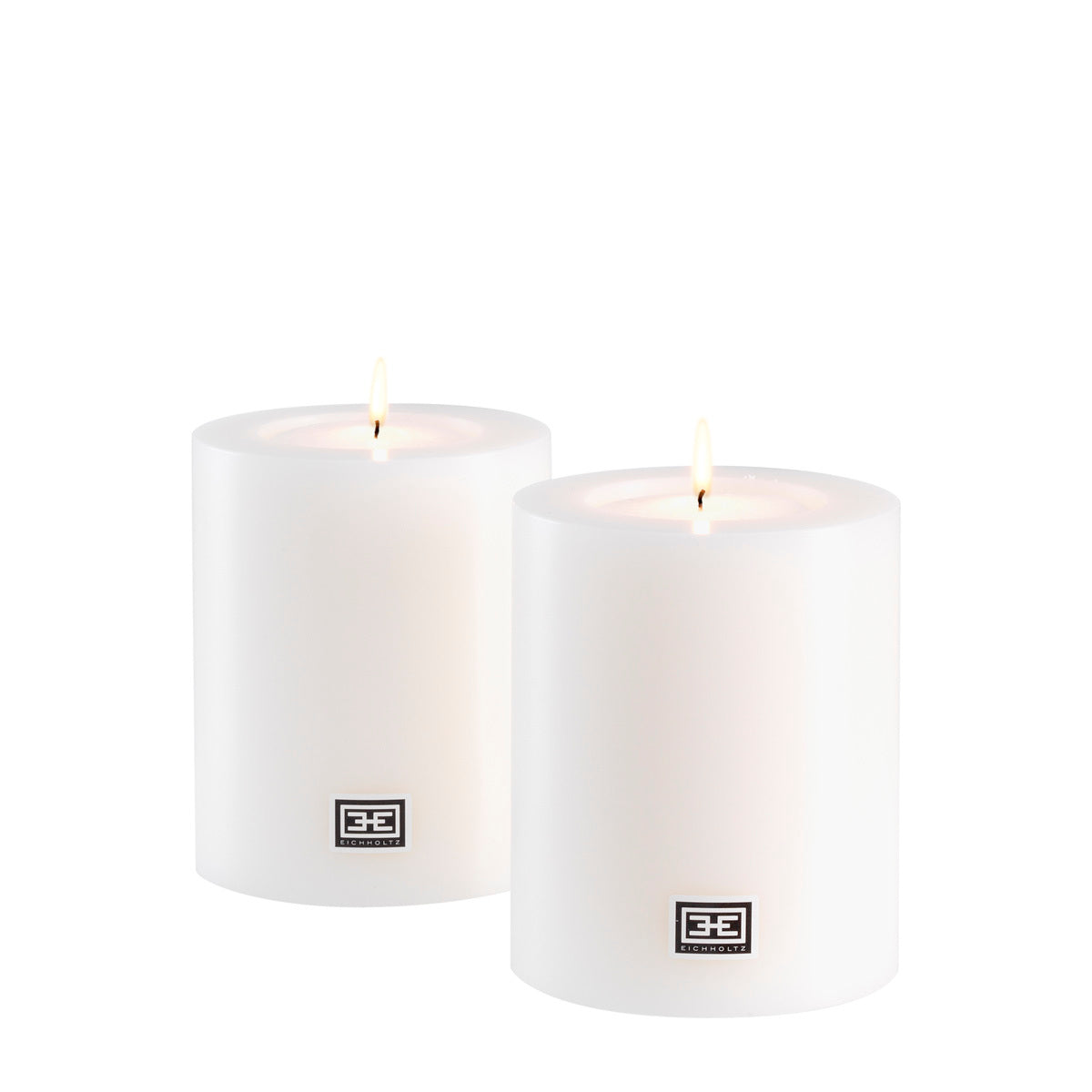 Lumânare artificială ø 10 x Î. 12 cm, albă, set de 2