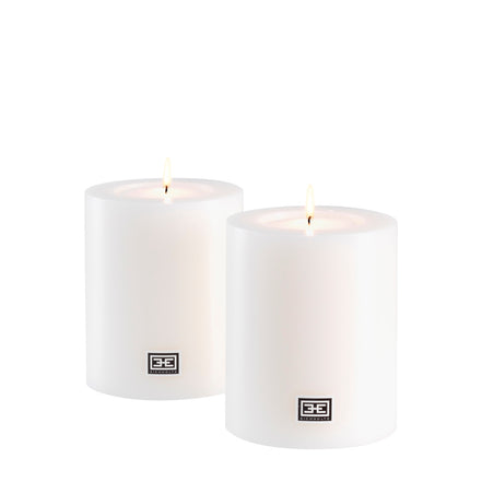 Lumânare artificială ø 10 x Î. 12 cm, albă, set de 2
