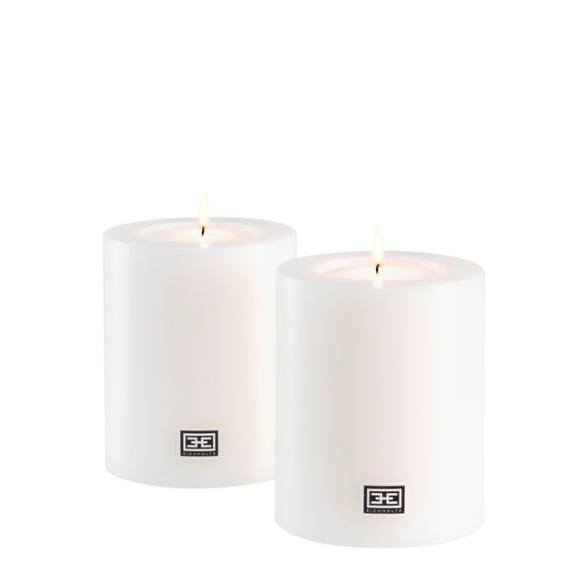 Lumânare artificială ø 10 x Î. 12 cm, albă, set de 2