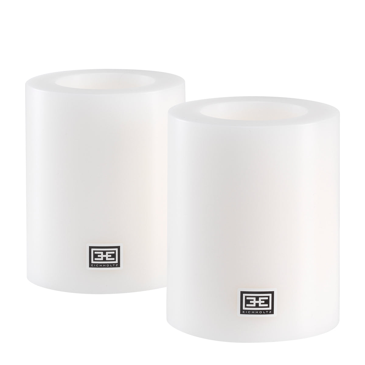Lumânare artificială ø 10 x Î. 12 cm, albă, set de 2
