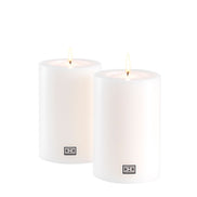 Lumânare artificială ø 10 x Î. 15 cm, albă, set de 2