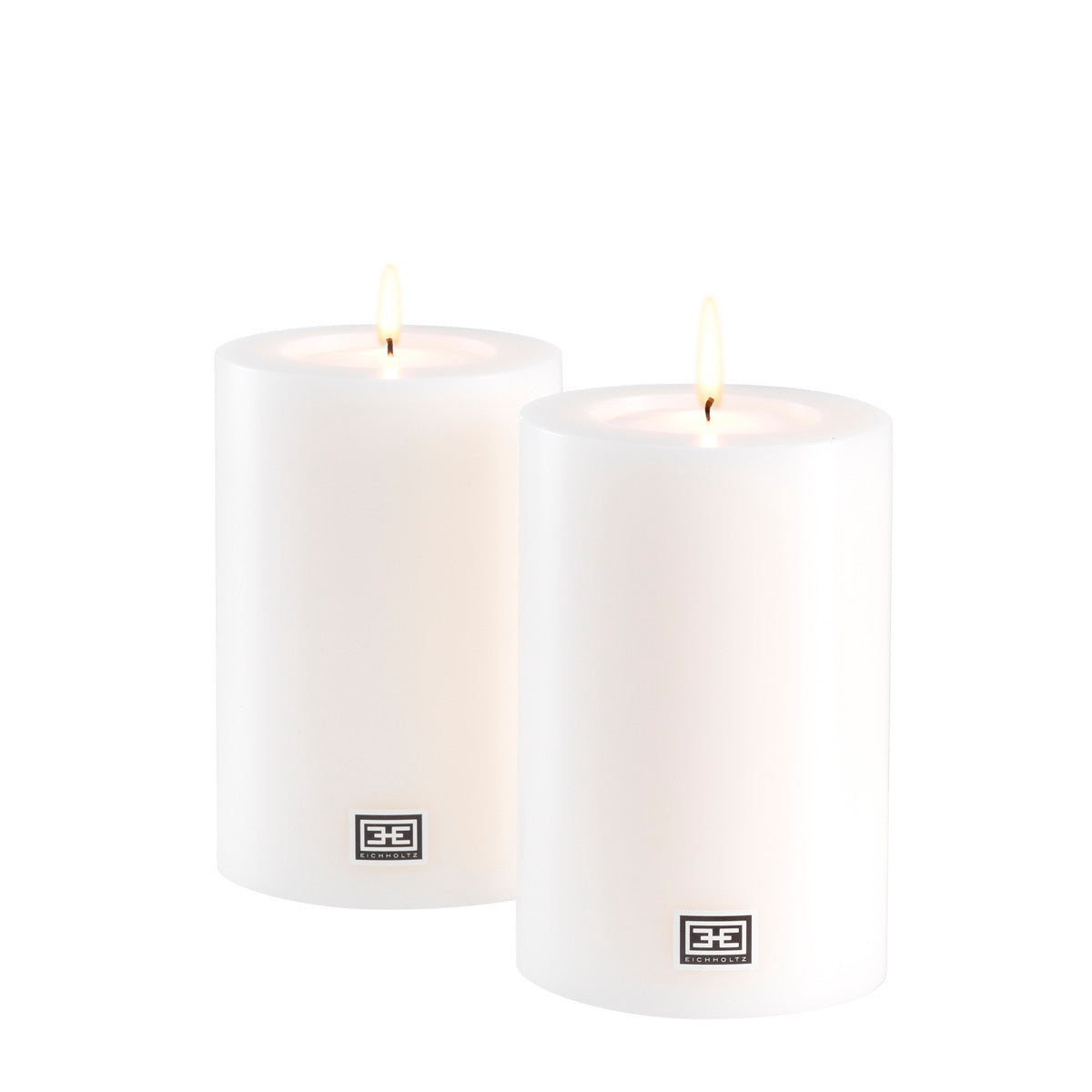 Lumânare artificială ø 10 x Î. 15 cm, albă, set de 2