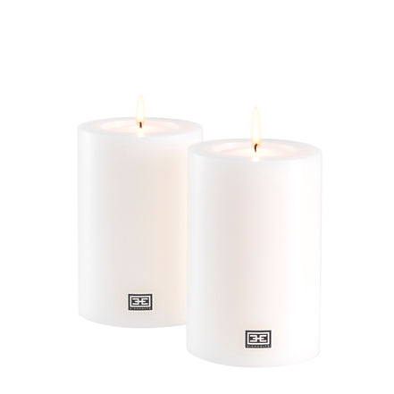 Lumânare artificială ø 10 x Î. 15 cm, albă, set de 2