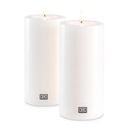 Lumânare artificială ø 10 x Î. 21 cm, albă, set de 2