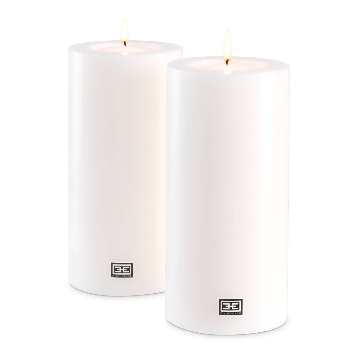 Lumânare artificială ø 10 x Î. 21 cm, albă, set de 2