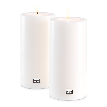 Lumânare artificială ø 10 x Î. 21 cm, albă, set de 2